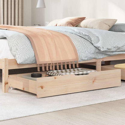 Under-Bed Drawers With Wheels 2 Pcs 90X55X16 Cm Solid Wood Pine