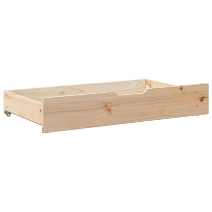 Under-Bed Drawers With Wheels 2 Pcs 90X55X16 Cm Solid Wood Pine