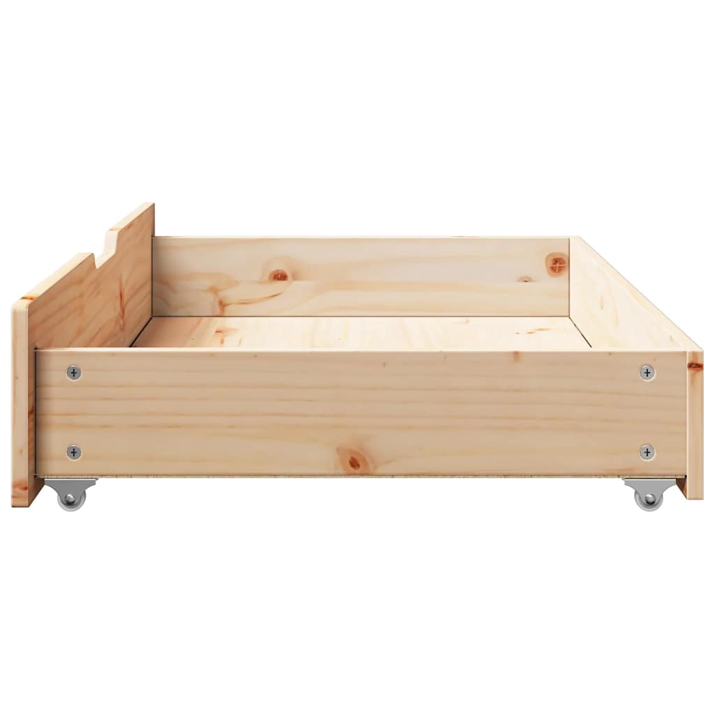 Under-Bed Drawers With Wheels 2 Pcs 90X55X16 Cm Solid Wood Pine