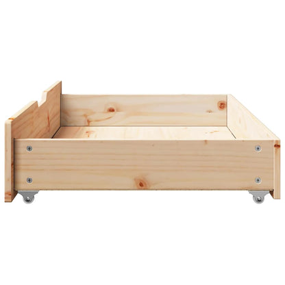 Under-Bed Drawers With Wheels 2 Pcs 90X55X16 Cm Solid Wood Pine