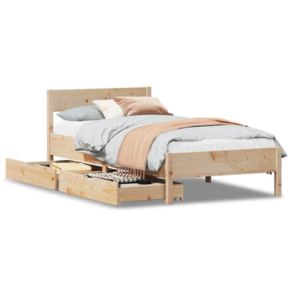 Bed Frame Without Mattress 90X190 Cm Single Solid Wood Pine