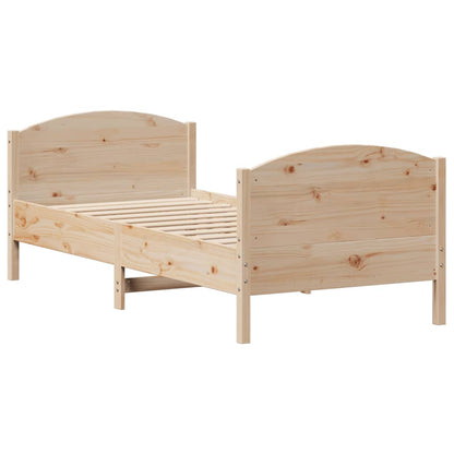 Bed Frame Without Mattress 90X190 Cm Single Solid Wood Pine