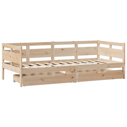 Daybed With Drawers Without Mattress 90X190 Cm Single Solid Wood