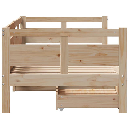 Daybed With Drawers Without Mattress 90X190 Cm Single Solid Wood