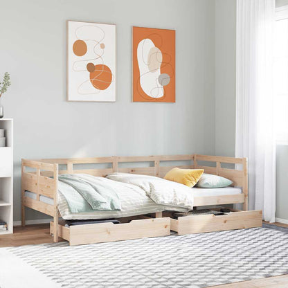 Daybed With Drawers Without Mattress 90X190 Cm Single Solid Wood