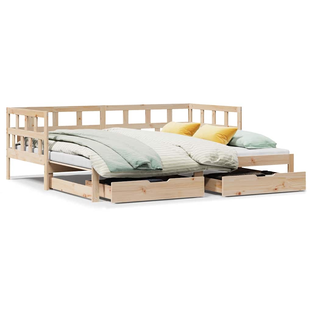 Daybed With Trundle And Drawers Without Mattress 90X190 Cm Single