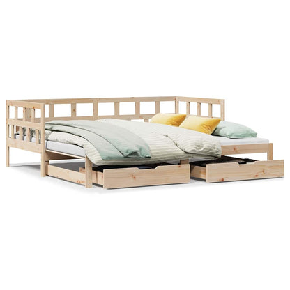 Daybed With Trundle And Drawers Without Mattress 90X190 Cm Single
