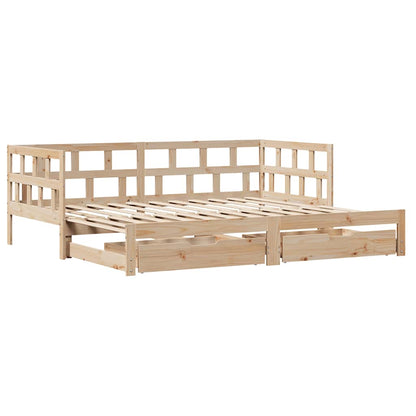 Daybed With Trundle And Drawers Without Mattress 90X190 Cm Single