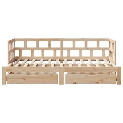 Daybed With Trundle And Drawers Without Mattress 90X190 Cm Single