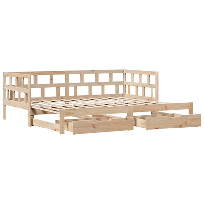 Daybed With Trundle And Drawers Without Mattress 90X190 Cm Single