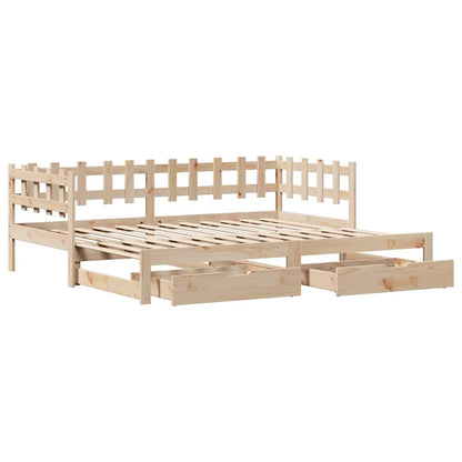 Daybed With Trundle And Drawers Without Mattress 90X190 Cm Single
