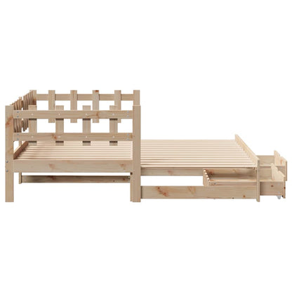 Daybed With Trundle And Drawers Without Mattress 90X190 Cm Single