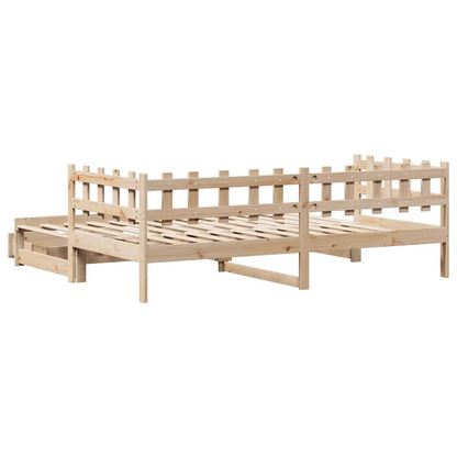 Daybed With Trundle And Drawers Without Mattress 90X190 Cm Single