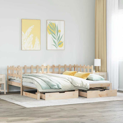 Daybed With Trundle And Drawers Without Mattress 90X190 Cm Single