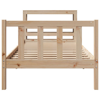 Bed Frame Without Mattress 90X190 Cm Single Solid Wood Pine