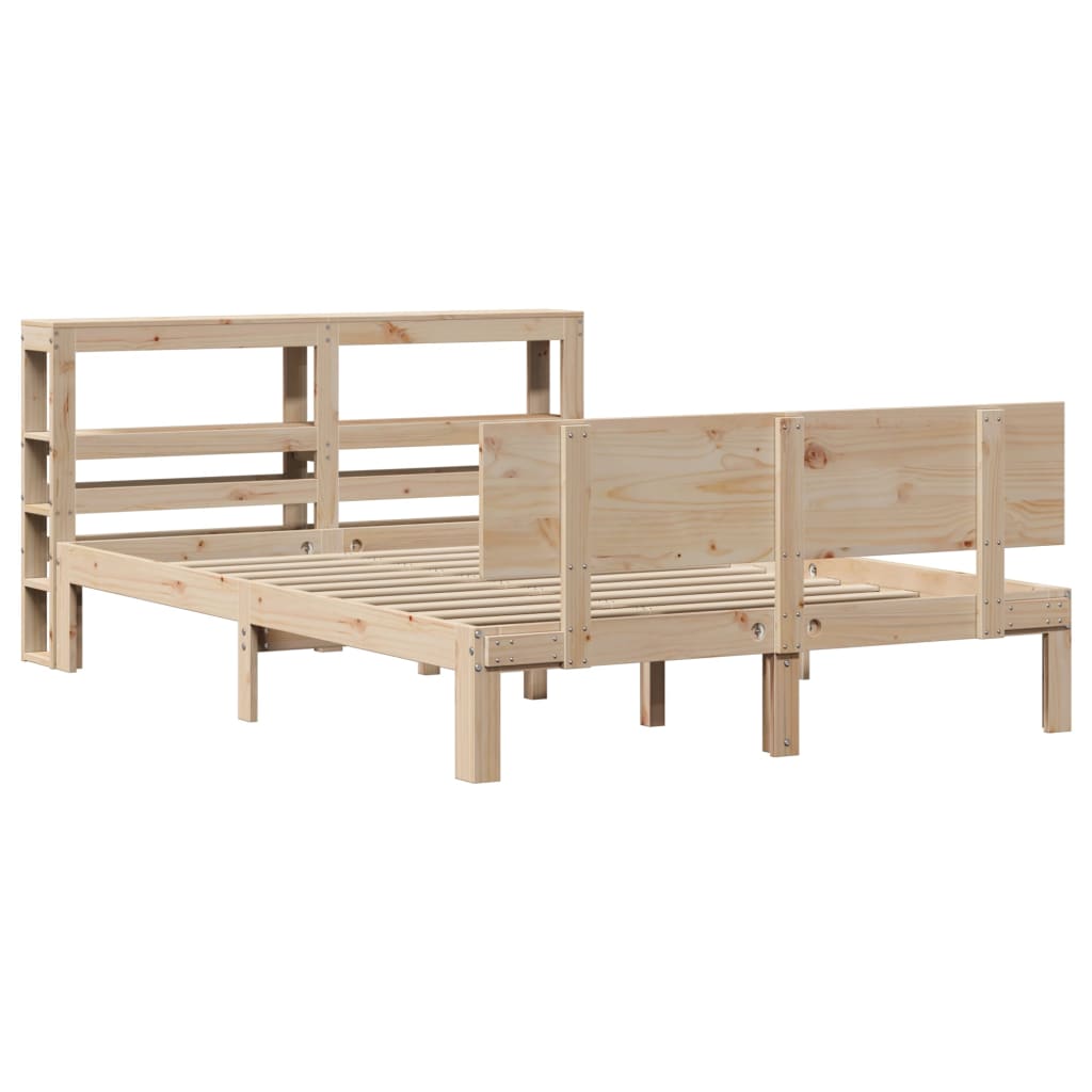 Bed Frame With Headboard Without Mattress 140X190 Cm