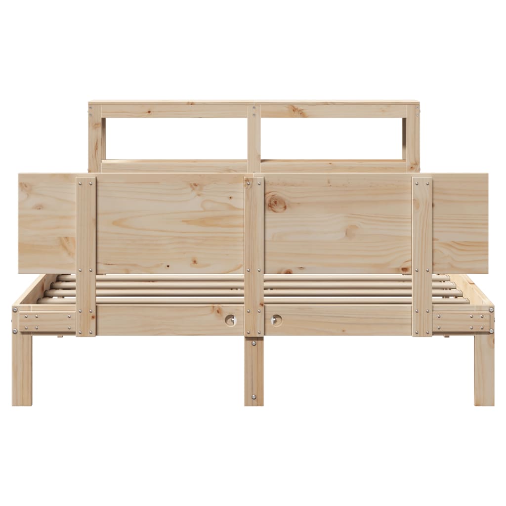 Bed Frame With Headboard Without Mattress 140X190 Cm