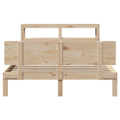 Bed Frame With Headboard Without Mattress 140X190 Cm