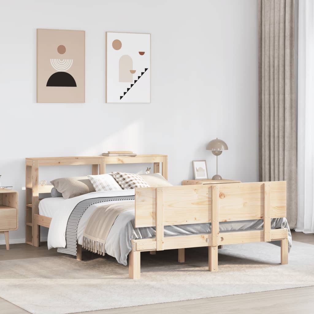 Bed Frame With Headboard Without Mattress 140X190 Cm