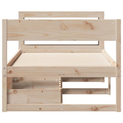 Bed Frame Without Mattress 90X190 Cm Single Solid Wood Pine