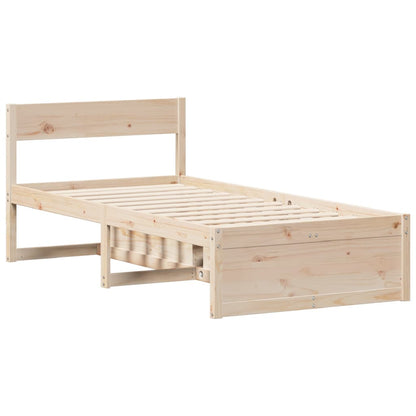 Bed Frame Without Mattress 90X190 Cm Single Solid Wood Pine