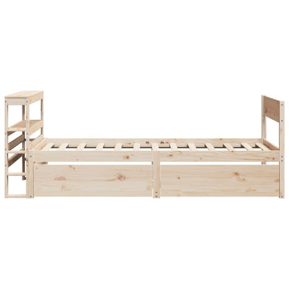 Bed Frame Without Mattress 90X190 Cm Single Solid Wood Pine
