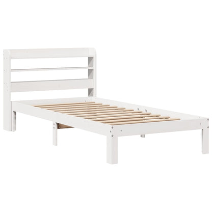 Bed Frame With Headboard Without Mattress White 90X190 Cm Single