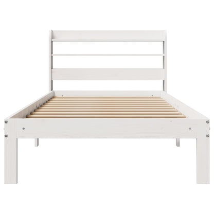 Bed Frame With Headboard Without Mattress White 90X190 Cm Single