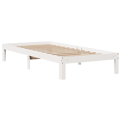 Bed Frame With Headboard Without Mattress White 90X190 Cm Single