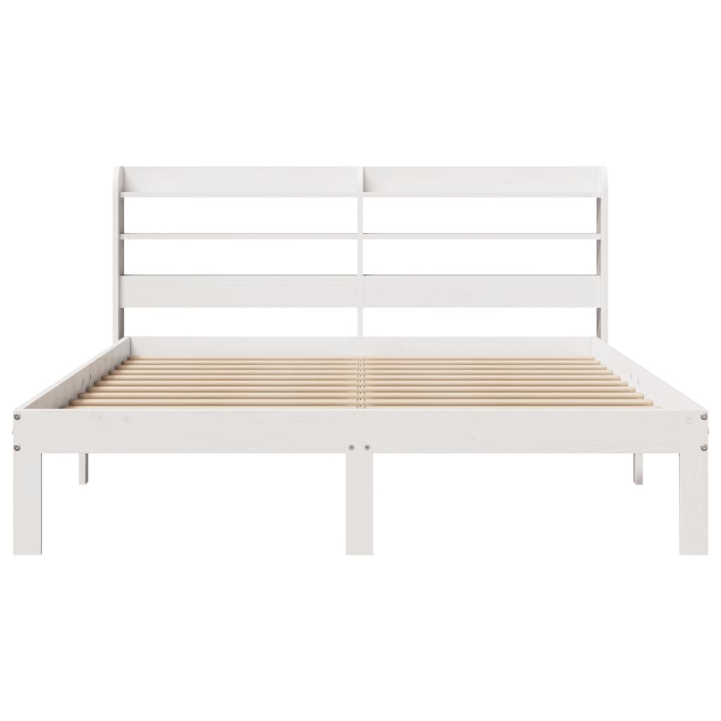 Bed Frame With Headboard Without Mattress White 140X200 Cm