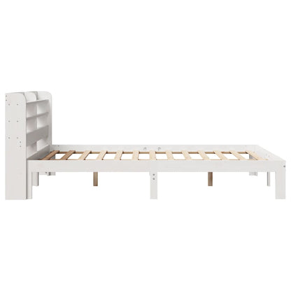 Bed Frame With Headboard Without Mattress White 140X200 Cm