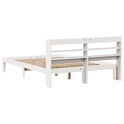 Bed Frame With Headboard Without Mattress White 140X200 Cm