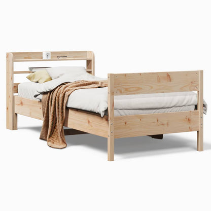 Bed Frame Without Mattress 90X190 Cm Single Solid Wood Pine