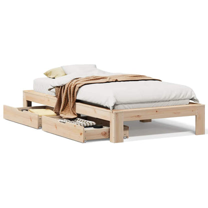 Bed Frame Without Mattress 90X190 Cm Single Solid Wood Pine
