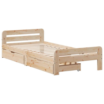 Bed Frame Without Mattress 90X190 Cm Single Solid Wood Pine