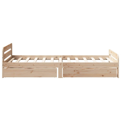 Bed Frame Without Mattress 90X190 Cm Single Solid Wood Pine