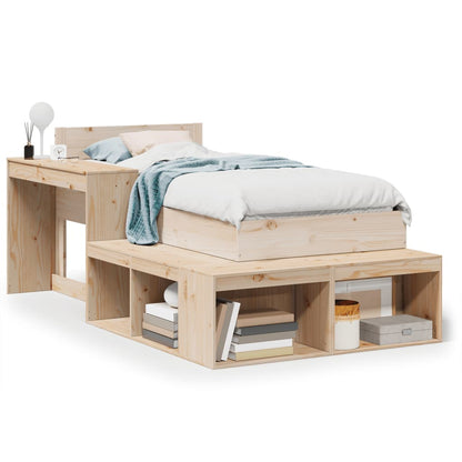 Bed Frame Without Mattress 90X190 Cm Single Solid Wood Pine