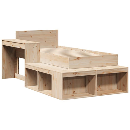 Bed Frame Without Mattress 90X190 Cm Single Solid Wood Pine
