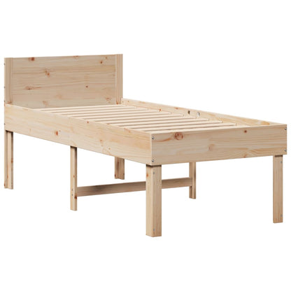 Bed Frame Without Mattress 90X190 Cm Single Solid Wood Pine