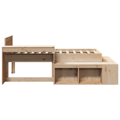 Bed Frame Without Mattress 90X190 Cm Single Solid Wood Pine