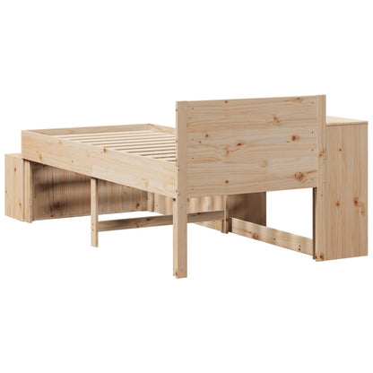 Bed Frame Without Mattress 90X190 Cm Single Solid Wood Pine