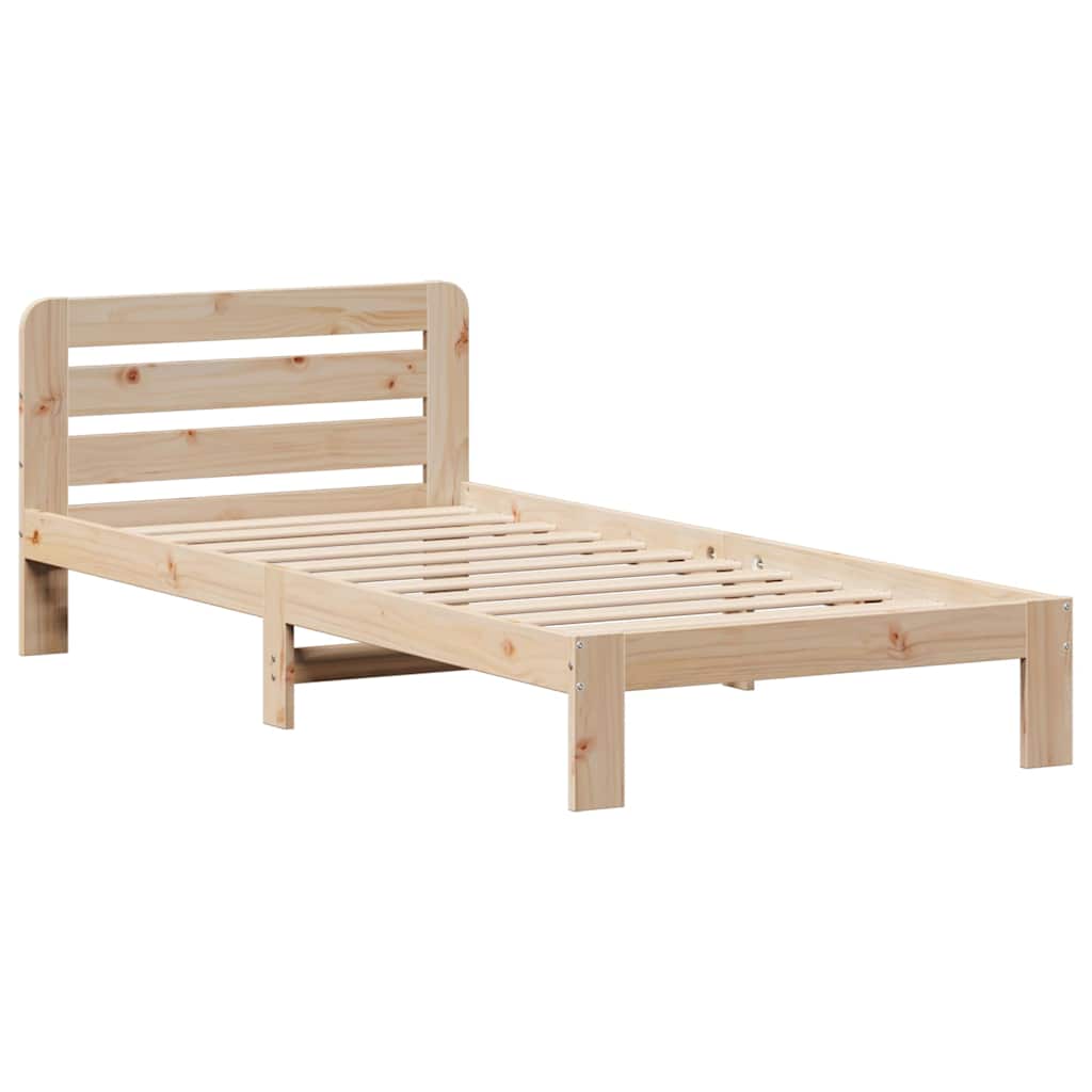 Bed Frame Without Mattress 90X190 Cm Single Solid Wood Pine