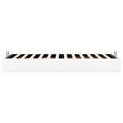 Ottoman Bed Frame Without Mattress White Single Faux Leather