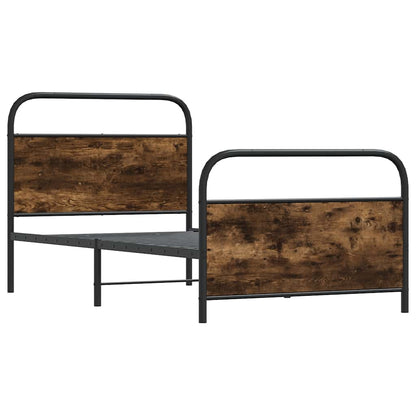 Bed Frame Without Mattress 90X190 Cm Single Smoked Oak Engineered Wood