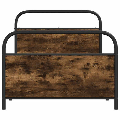 Bed Frame Without Mattress 90X190 Cm Single Smoked Oak Engineered Wood