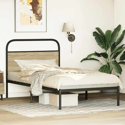 Bed Frame Without Mattress 90X190 Cm Single Sonoma Oak Engineered Wood