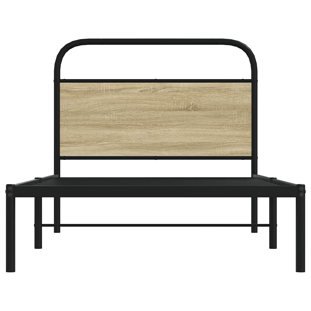 Bed Frame Without Mattress 90X190 Cm Single Sonoma Oak Engineered Wood