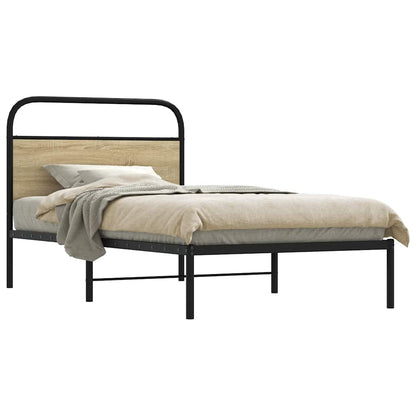 Bed Frame Without Mattress 90X190 Cm Single Sonoma Oak Engineered Wood
