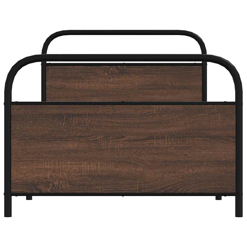 Bed Frame Without Mattress 90X190 Cm Single Brown Oak Engineered Wood