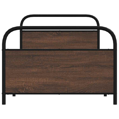 Bed Frame Without Mattress 90X190 Cm Single Brown Oak Engineered Wood